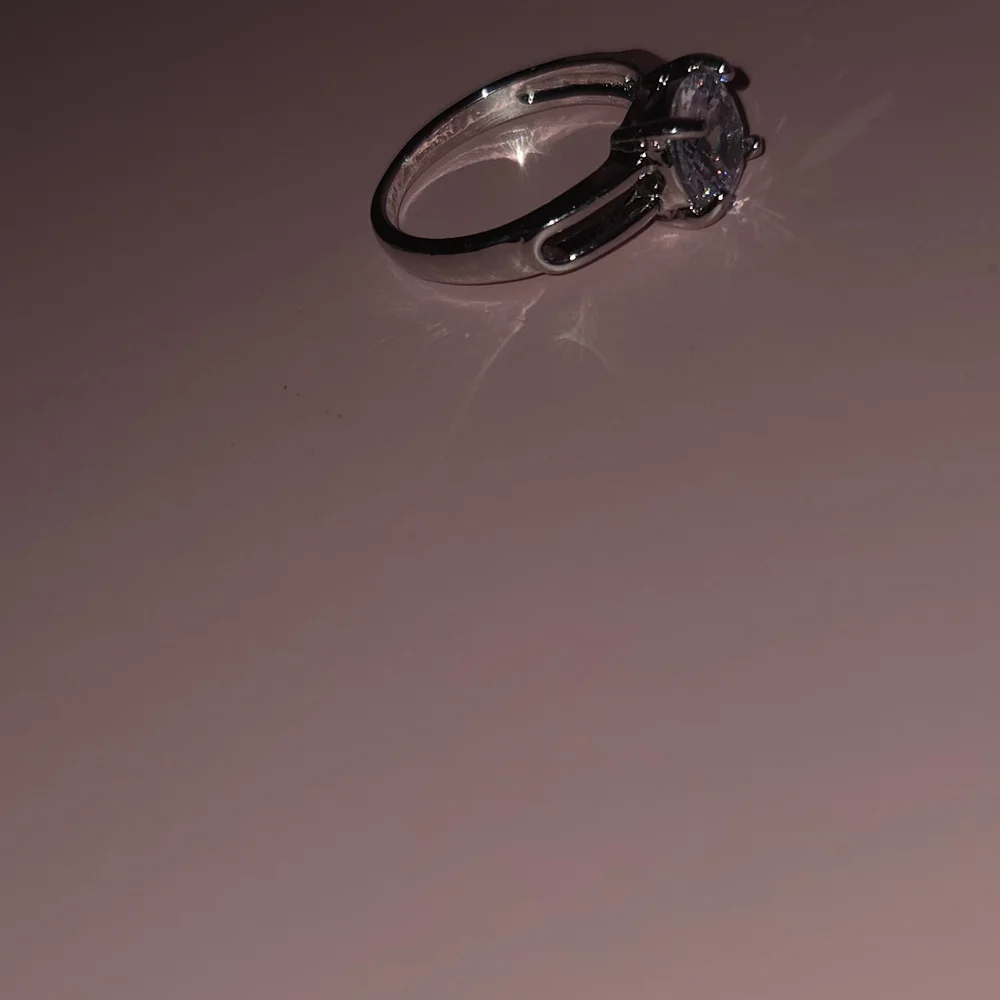 Macy's Silver Ring with Clear Gemstone - Picture 3 of 3